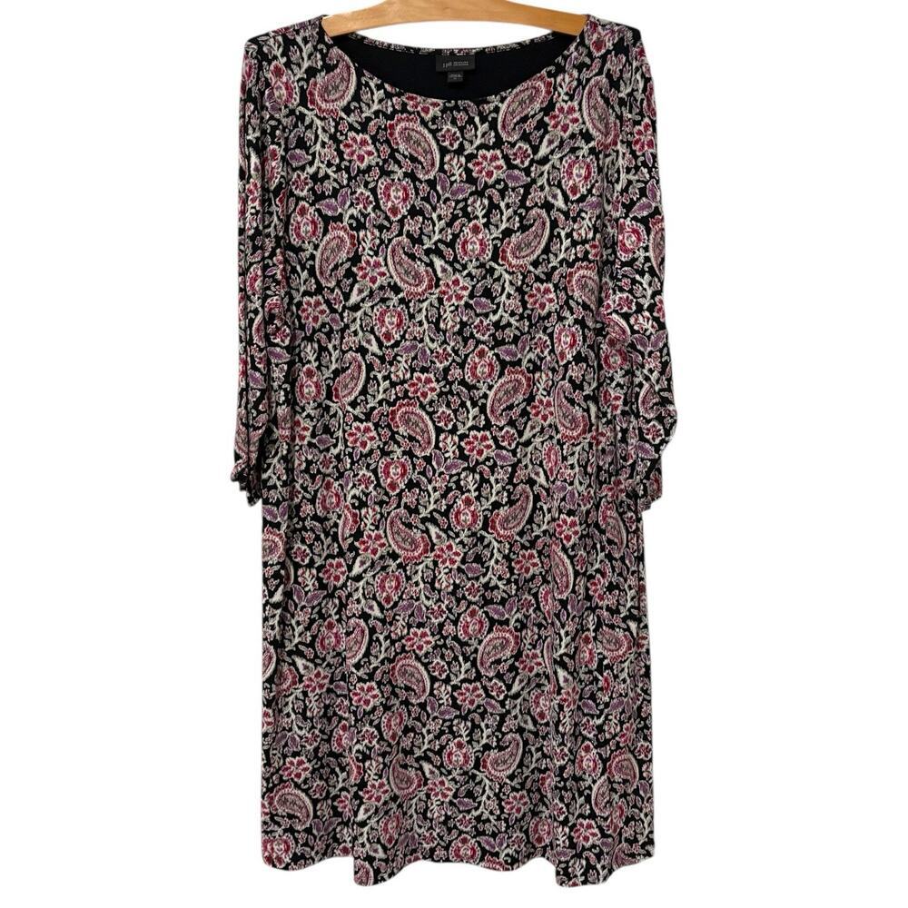 J. Jill | Dress Wearever Floral Stretch 3/4 Sleeves Knee Length- Sixe XL